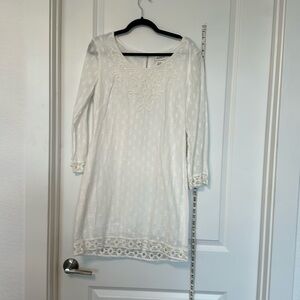 Max Studio Speciality Products - white 100% cotton embroidered dress